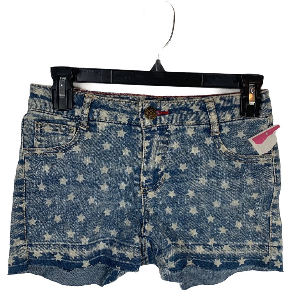 NEW Circo Kid Girl Blue White Faded Distressed Stars Denim Jean Shorts Sz Large